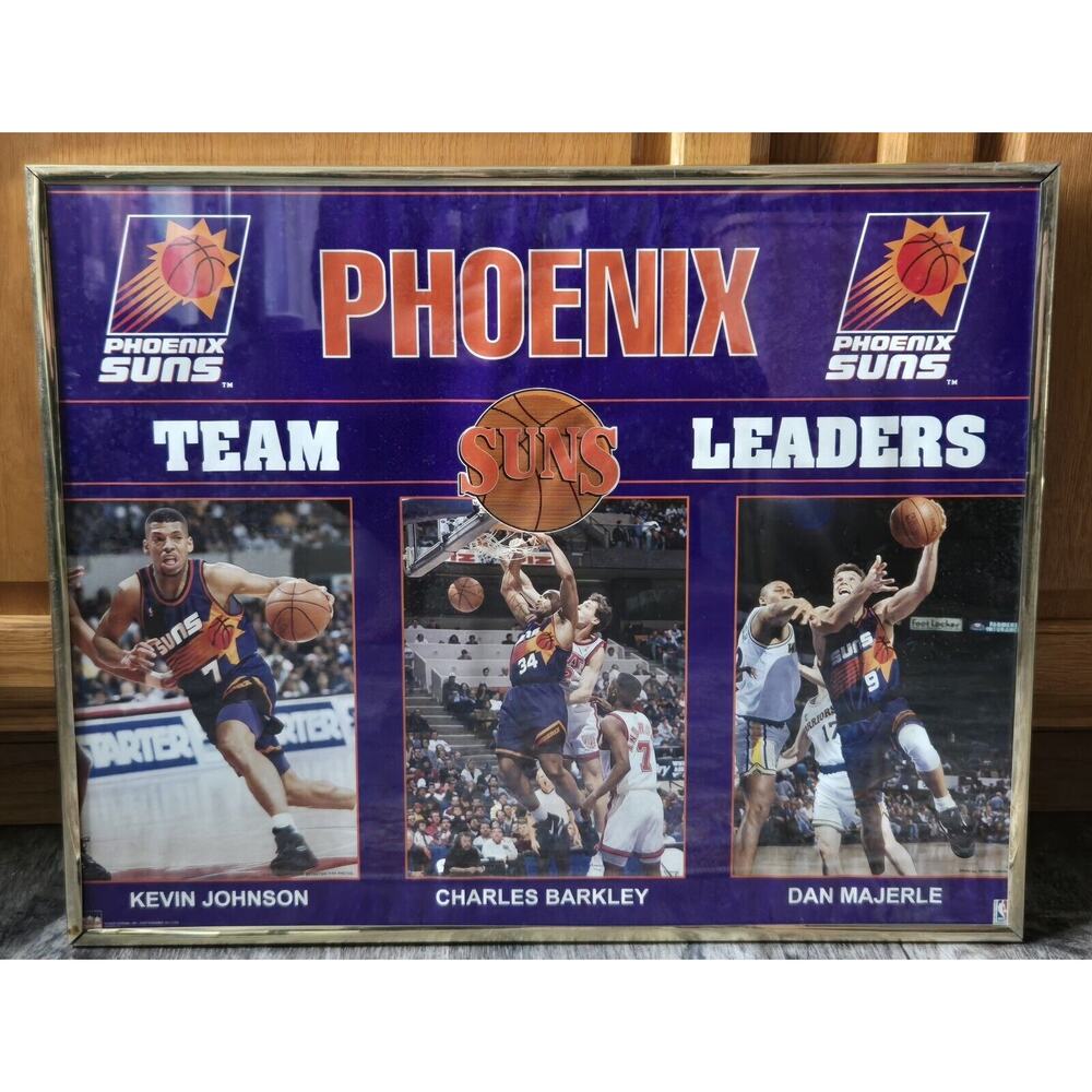 1993 Phoenix Suns Team Leaders Poster Charles Barkley 16" x 20" Not Framed